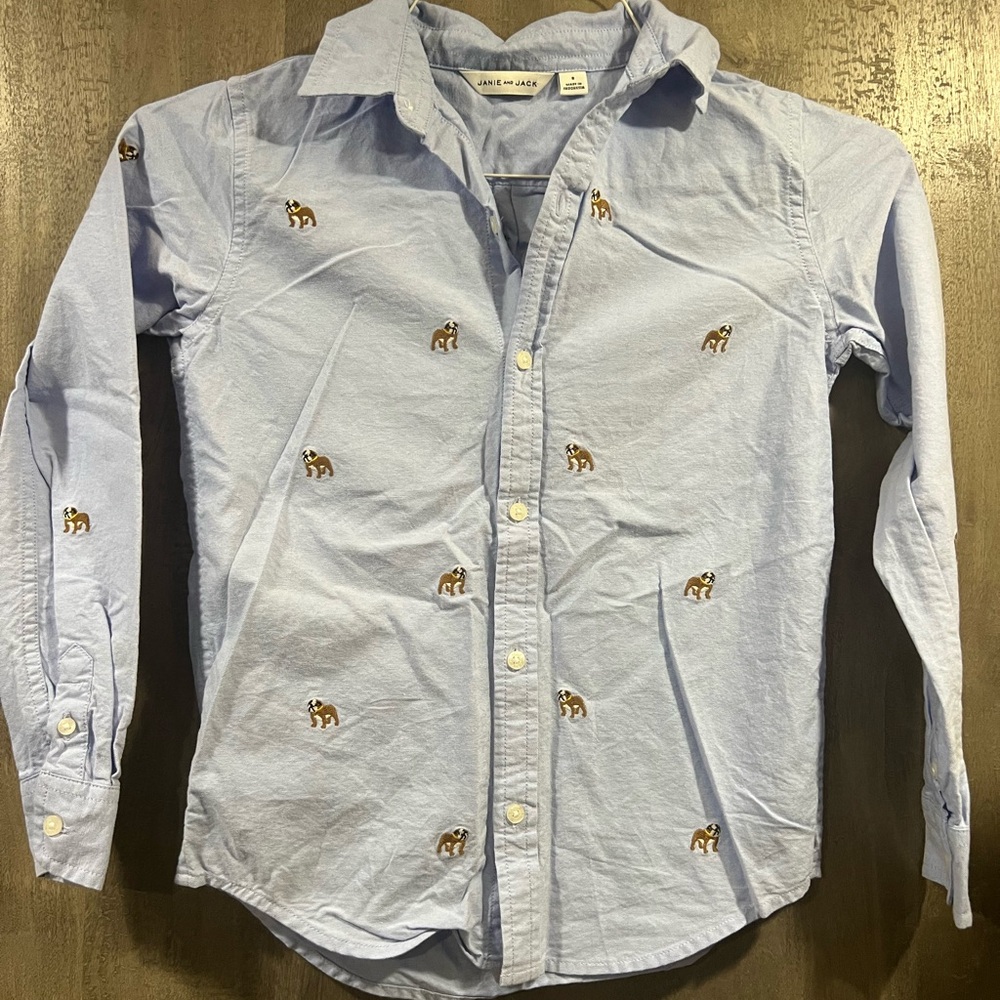 Janie and Jack Light Blue kids Shirt size 8